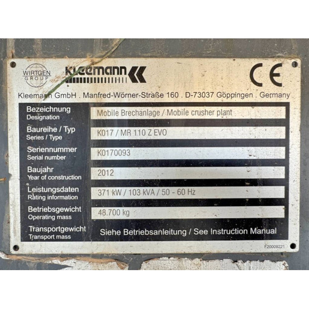 2012 Kleemann MR110Z-42264752
