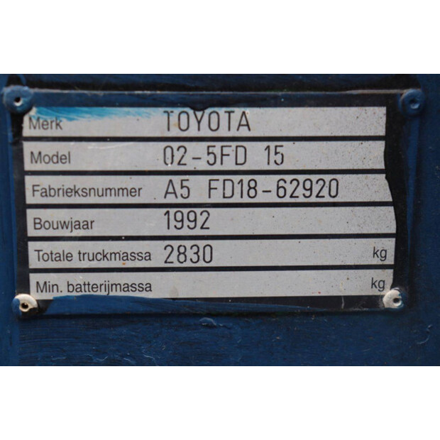 1992 تويوتا 02-5FD 15-42322212