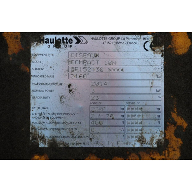 2014 Haulotte COMPACT 10N-42325540