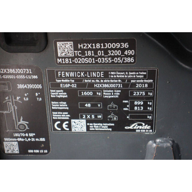 2018 Linde E16P-02-42326534
