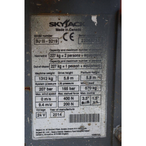 2014 SkyJack SJIII-3219-42327836