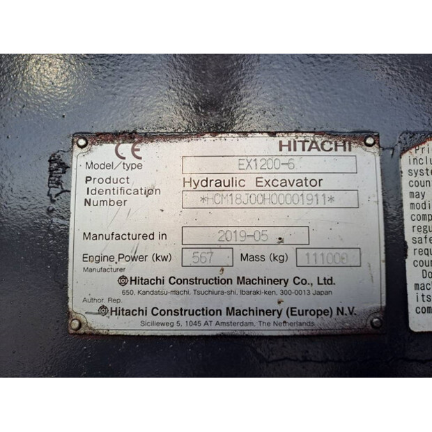 2019 Hitachi EX1200-6-42333250