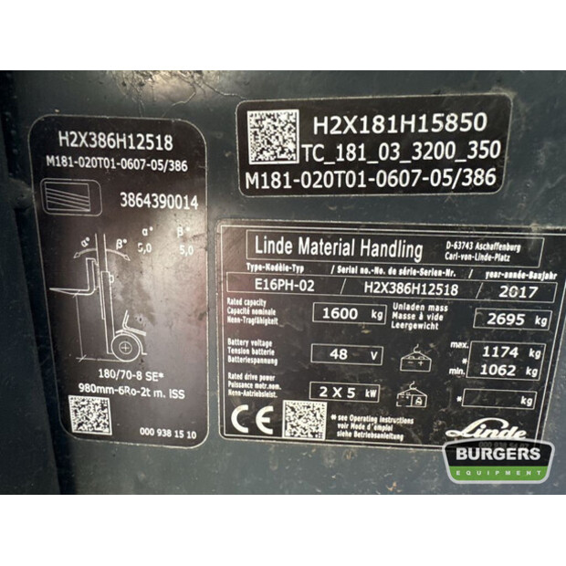 2017 Linde E16PH-02-42373264