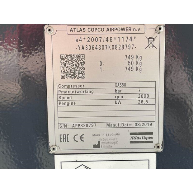 2019 Atlas-Copco XAS58-42373587