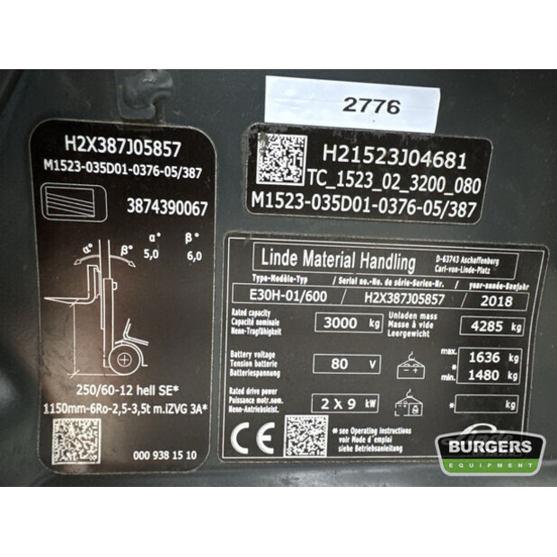 2018 Linde E30H-01-42373742