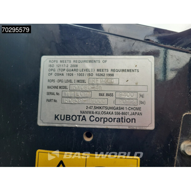 2017 KUBOTA KX080-4A-42424841