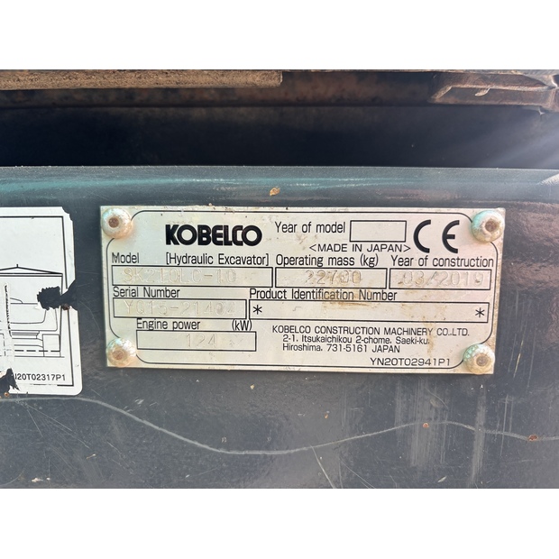 2019 KOBELCO SK210LC-10-42446306