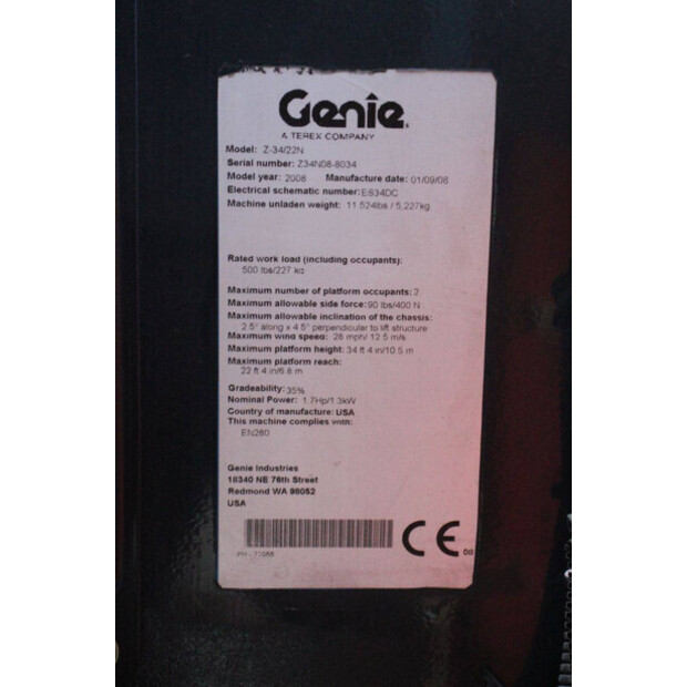 2008 Genie Z-34/22N-42490991