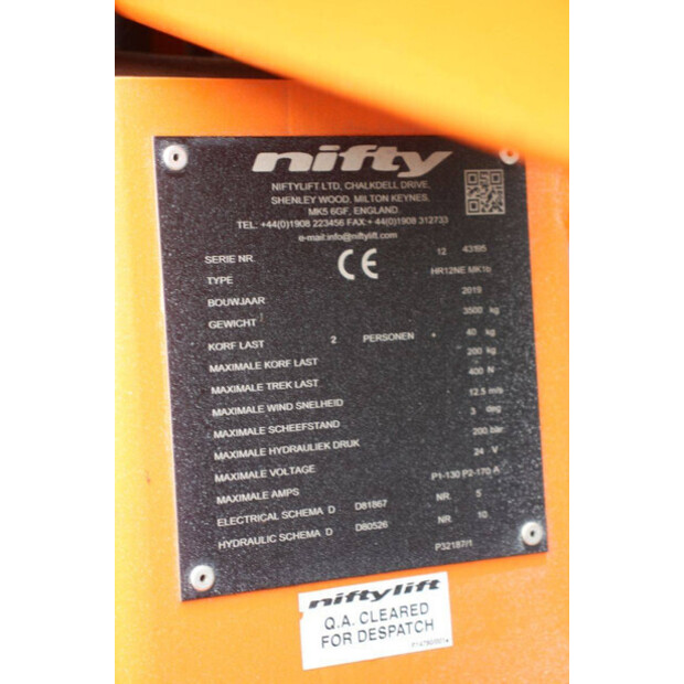 2019 Niftylift HR12NE-42491448