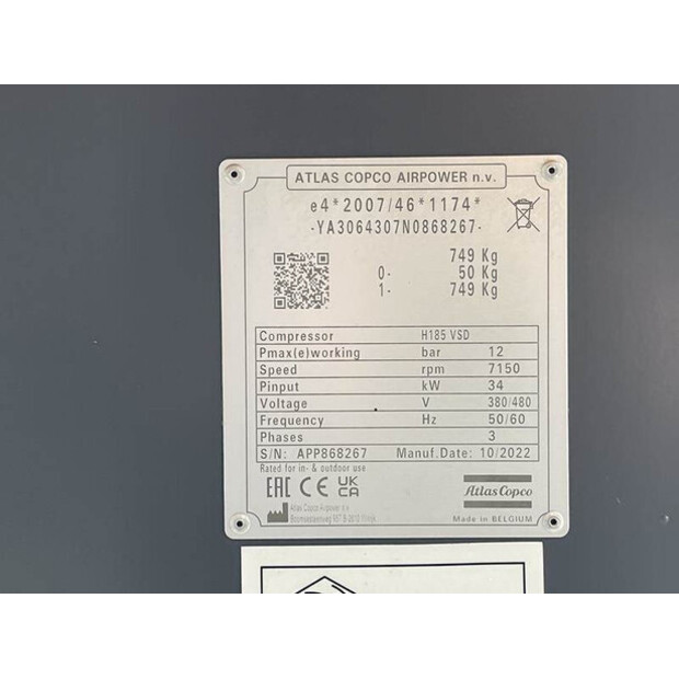 2022 Atlas-Copco E-AIR H185 VSD-42516927