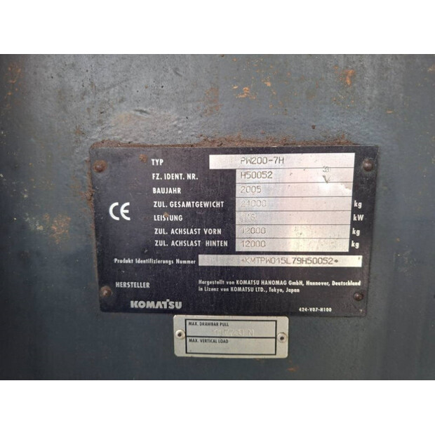 2005 Komatsu PW 200-7H-42601177