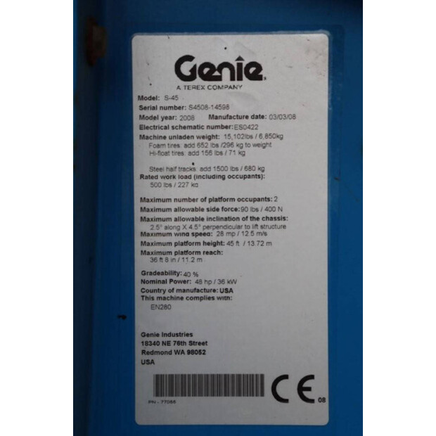 2008 Genie S-45-42607263