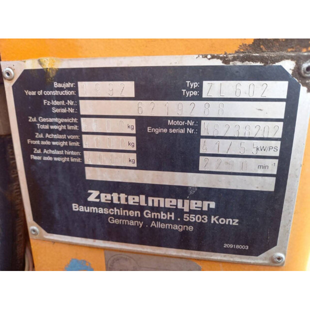 1992 ZETTELMEYER ZL602-42641314