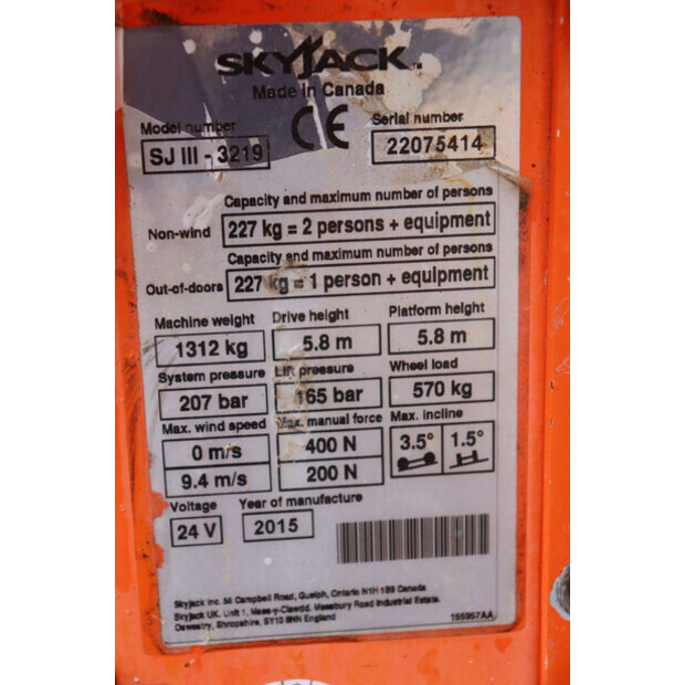 2015 SkyJack SJ3219-42641364