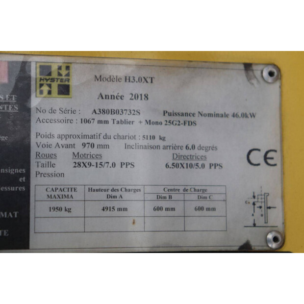 2018 Hyster H3.0XT-42643579