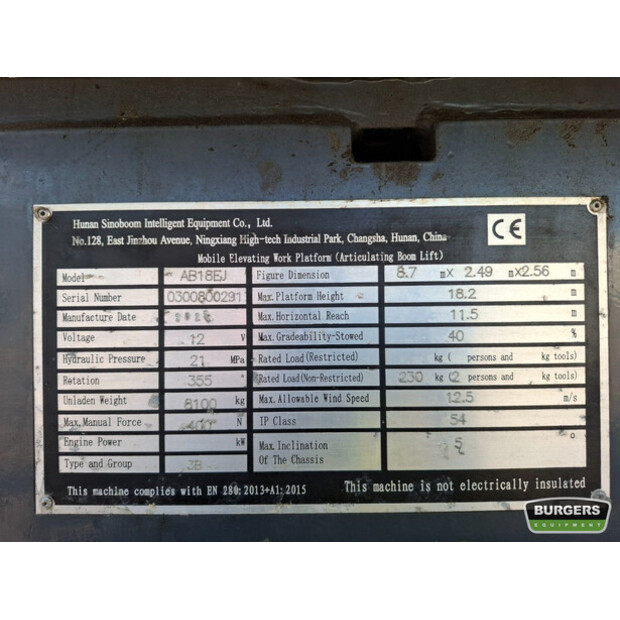 2022 Sinoboom AB18EJ-42645846
