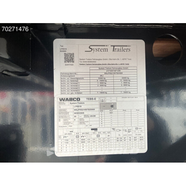 2025 SYSTEM TRAILERS LPRS18-42663556