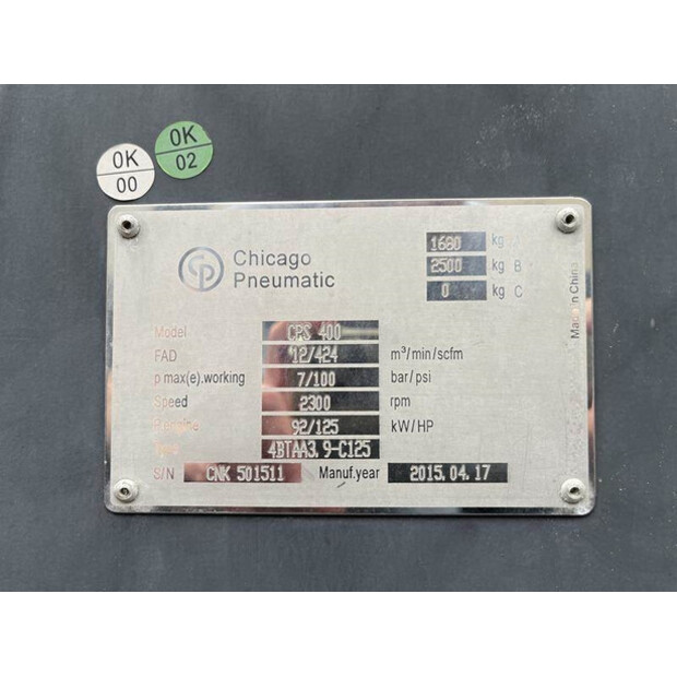 2015 CHICAGO PNEUMATIC CPS400-42729154
