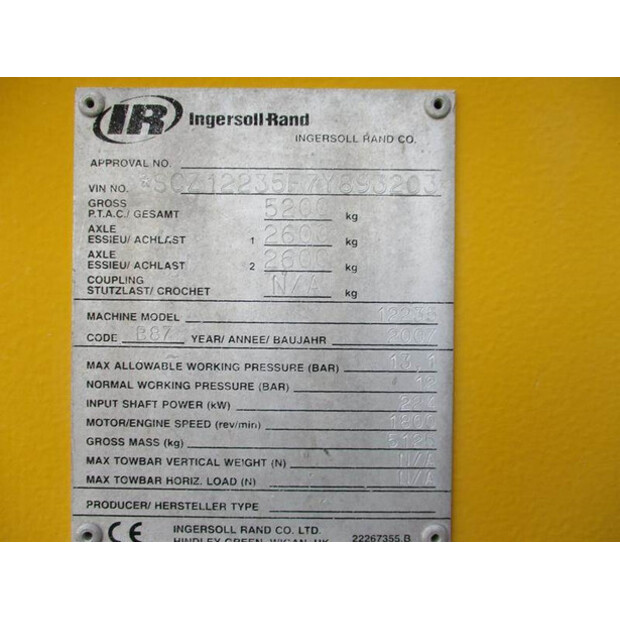 2007 INGERSOLL RAND 12 / 235-42730723