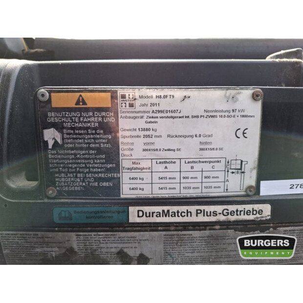 2011 Hyster H8.0FT-9-42749527