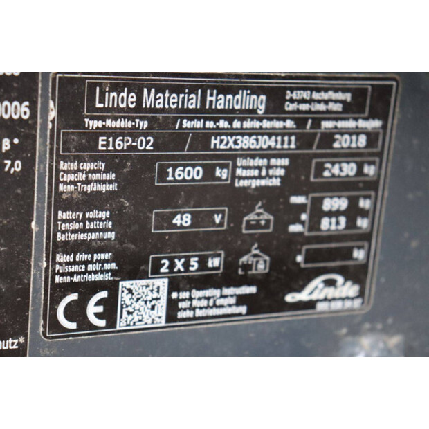 2018 Linde E16P-02-42780978
