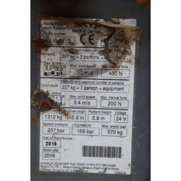 2016 SkyJack SJ III 3219-42781064