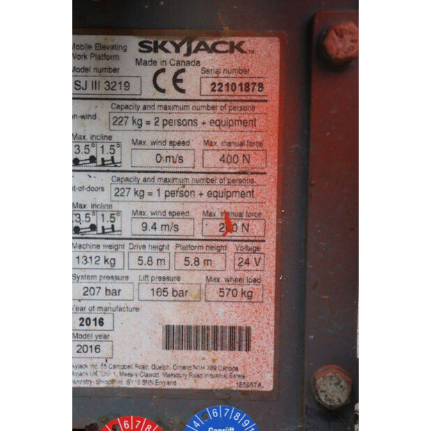 2016 SkyJack SJ III 3219-42781116