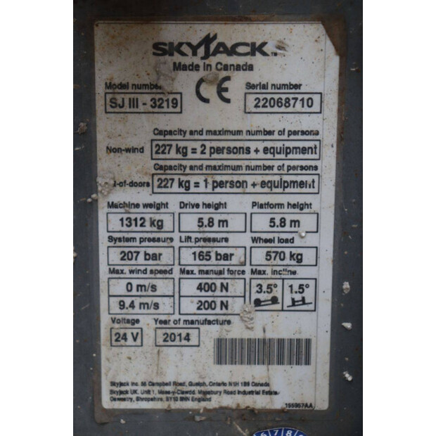 2014 SkyJack SJIII-3219-42781358