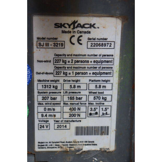 2014 SkyJack SJIII-3219-42781503
