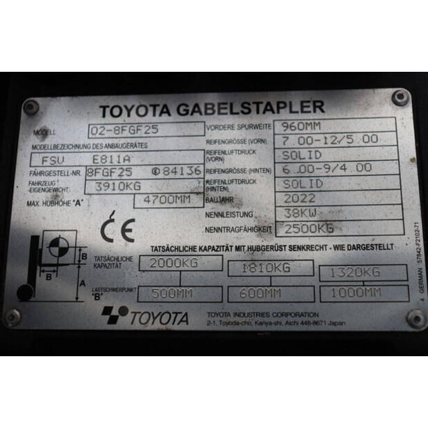 2022 Toyota 02-8FGF25-42808098