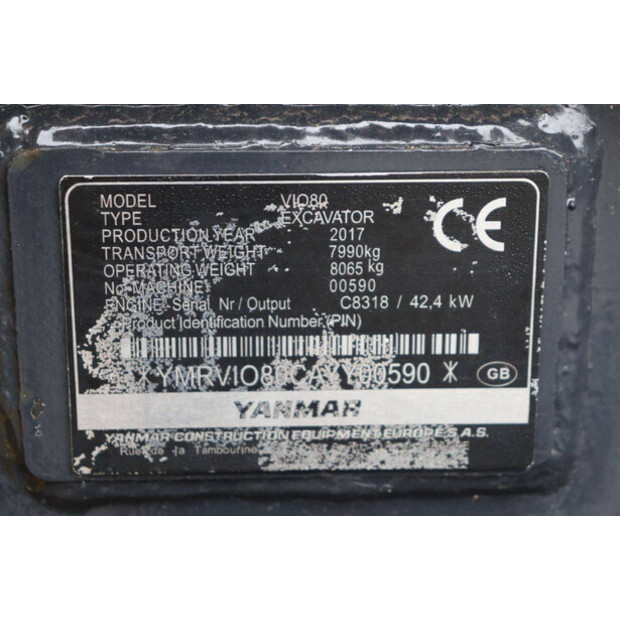 2017 YANMAR VIO80-42810348