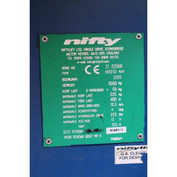 2010 Niftylift HR21D-42811491
