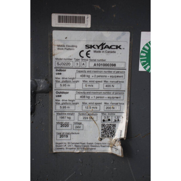 2019 SkyJack SJ3220-42912747