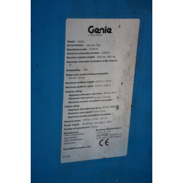 2016 Genie GR26J-42913754