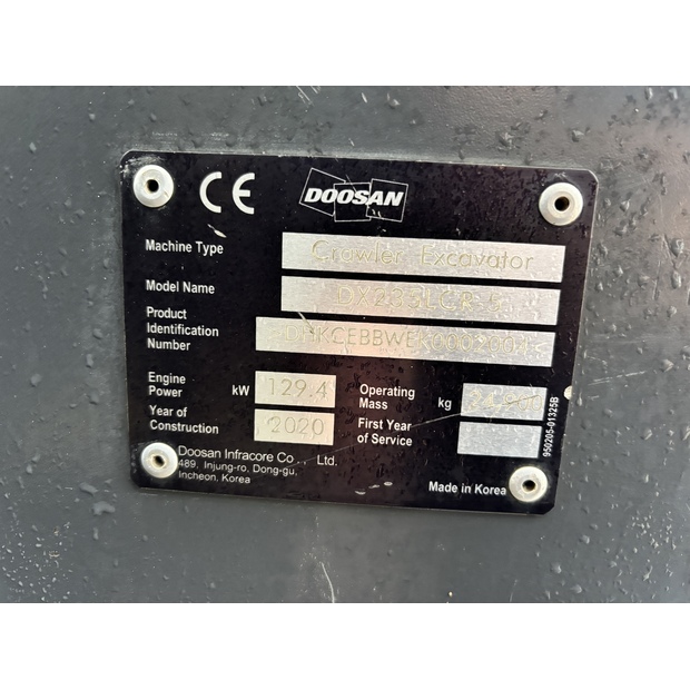 2020 دووسان DX235LCR-5-42944724
