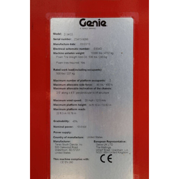2013 Genie Z-34/22-42980061