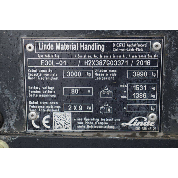2016 Linde E30L-01-43009551