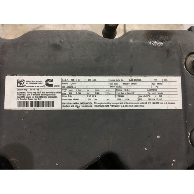 CUMMINS QSB6.7 COMMONRAIL USED-43009566
