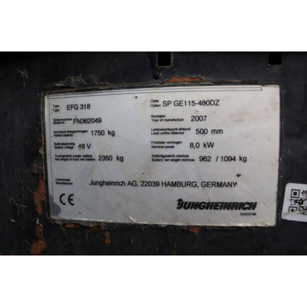 2007 Jungheinrich EFG 318-43009635