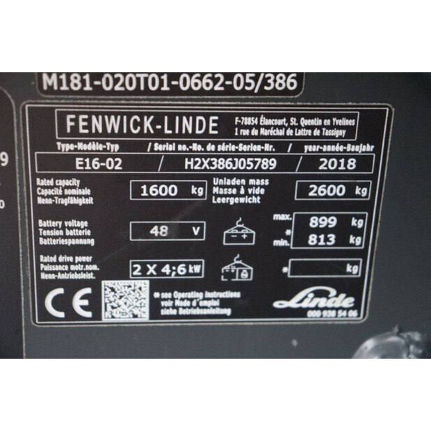 2018 Linde E16-02-43010000