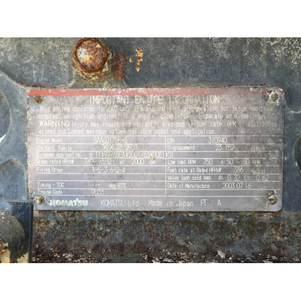 KOMATSU SAA6D170E-3 USED-43010703