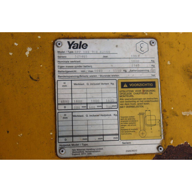 1993 Yale ERP 18X-43011429
