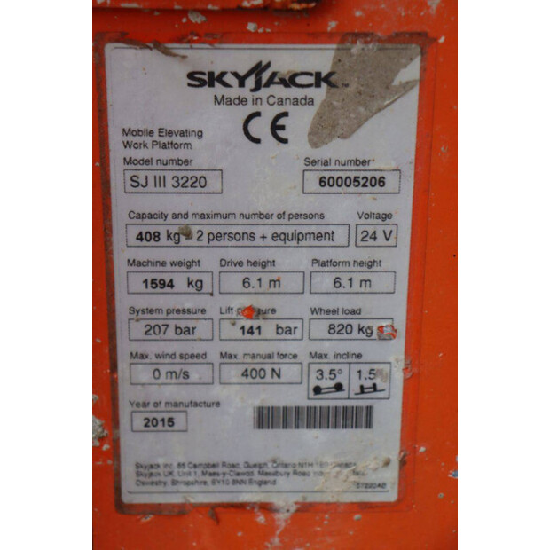 2015 SkyJack SJ3220-43013330
