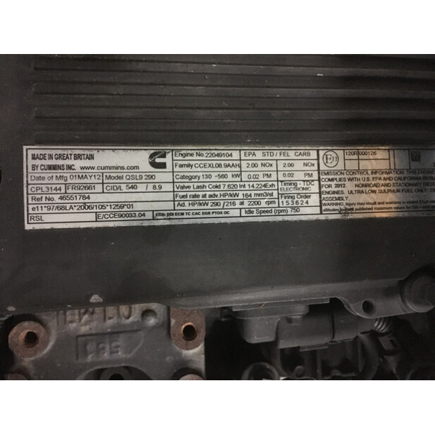 CUMMINS QSL9 CPL3144 RECONDITIONED-43014155