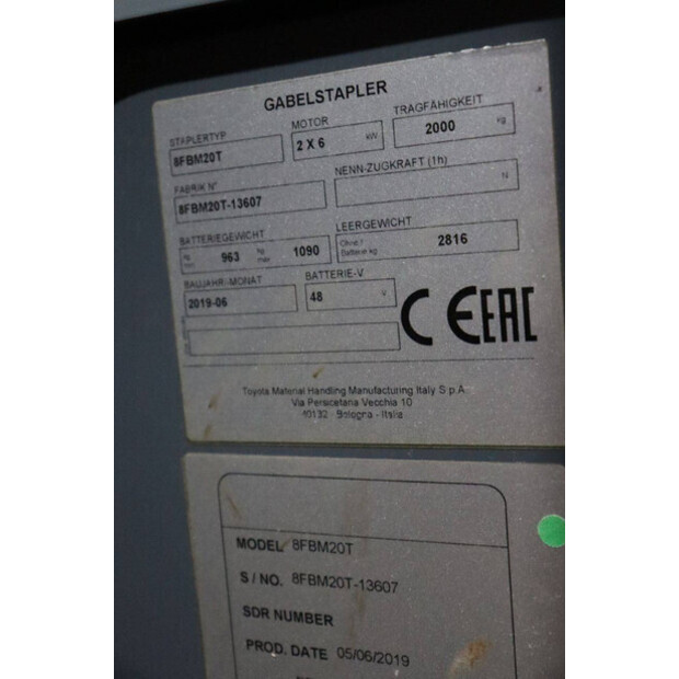 2019 Toyota 8FBM20T-43029661