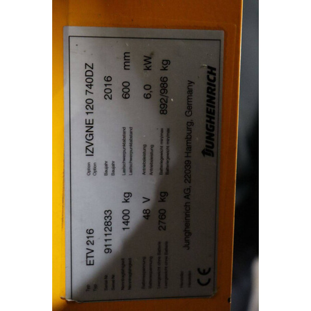 2016 Jungheinrich ETV 216-43030530