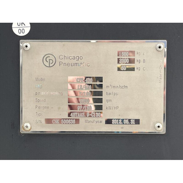 2012 CHICAGO PNEUMATIC CPS400-43046065