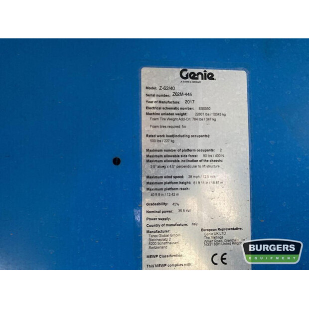 2017 Genie Z62-43049524