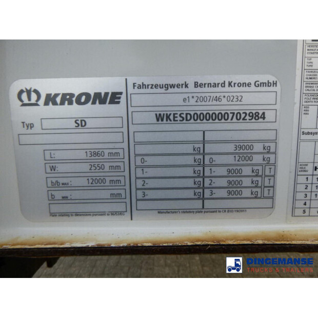 2016 Krone Curtain side trailer SD-43060682