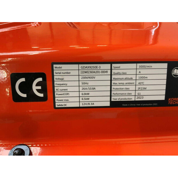 2023 Daewoo GDAX9250E-3-43118058